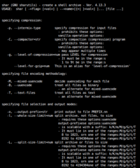 shar, unshar, uuencode, uudecode