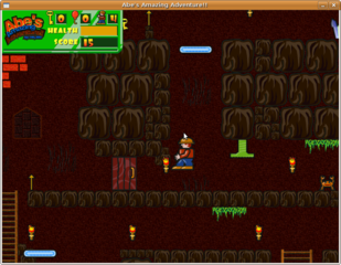 side-scrolling game named "Abe's Amazing Adventure"